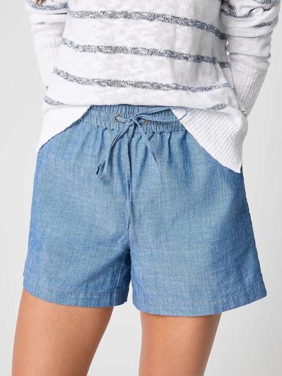J. Crew Pants - J. Crew Light Blue Chambray Women's Casual Drawstring Shorts M